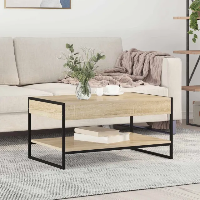 vidaXL Salontafel Grijs Sonoma 80 x 50 x 40 cm Bewerkt hout