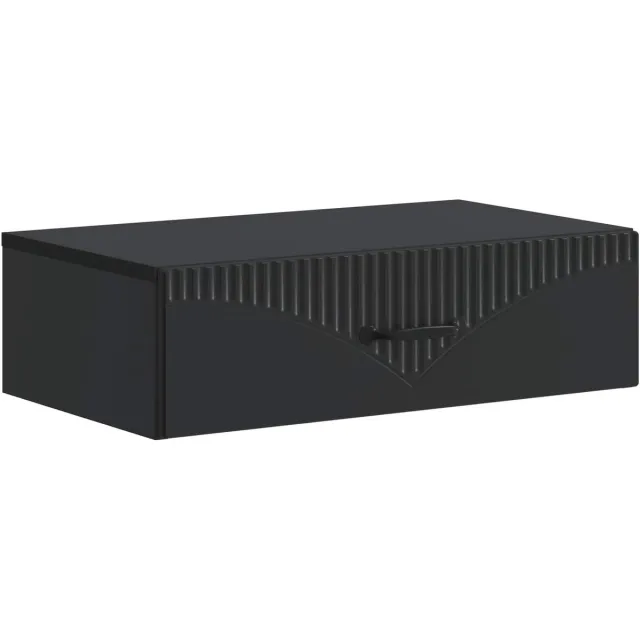 vidaXL Wandgemonteerde - Zijtafel - 59 - x - 34,5 - x - 17 - cm - Bewerkt - hout - Zwart