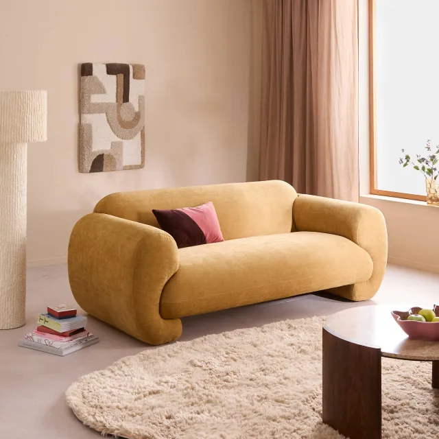 NOUS Living Perrie 2-zitsbank okergeel, foto 2