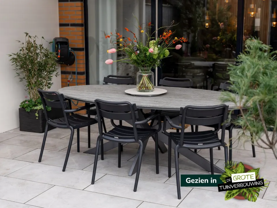 Forza Furniture Forza Vico dining tuinstoel stapelbaar zwart, foto 2