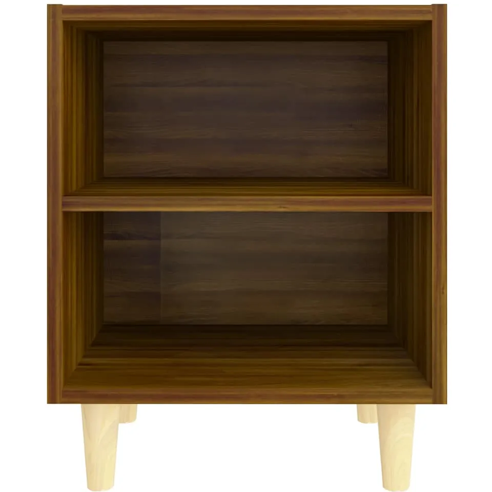 vidaXL Nachtkastje met houten poten 40x30x50 cm bruin eikenkleur, foto 4