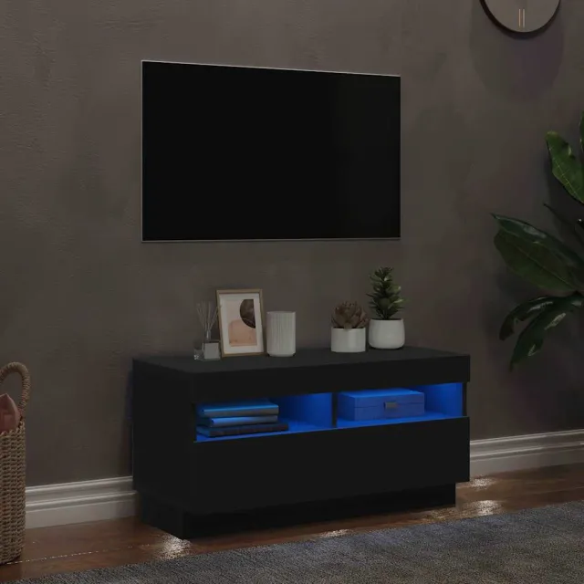 vidaXL Tv-meubel met LED-verlichting 80x35x40 cm zwart