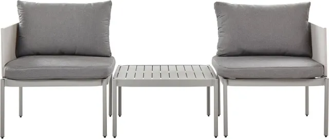 Beliani TERRACINA - Loungeset voor 2 - Lichtgrijs - Aluminium