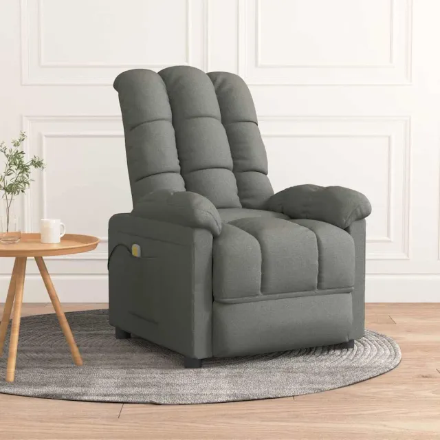 vidaXL Massagestoel stof donkergrijs grijs, foto 2