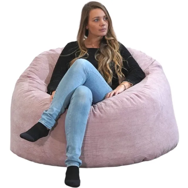 Ibenzoa Grote Zitzak van Fluweel Corduroy, 100 cm - Comfortabel en Ondersteunend roze