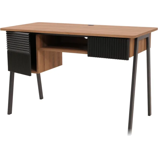 MCW Bureau MCW-O40, kantoortafel computertafel, MDF metaal melamine 78x120x60cm ~ naturel