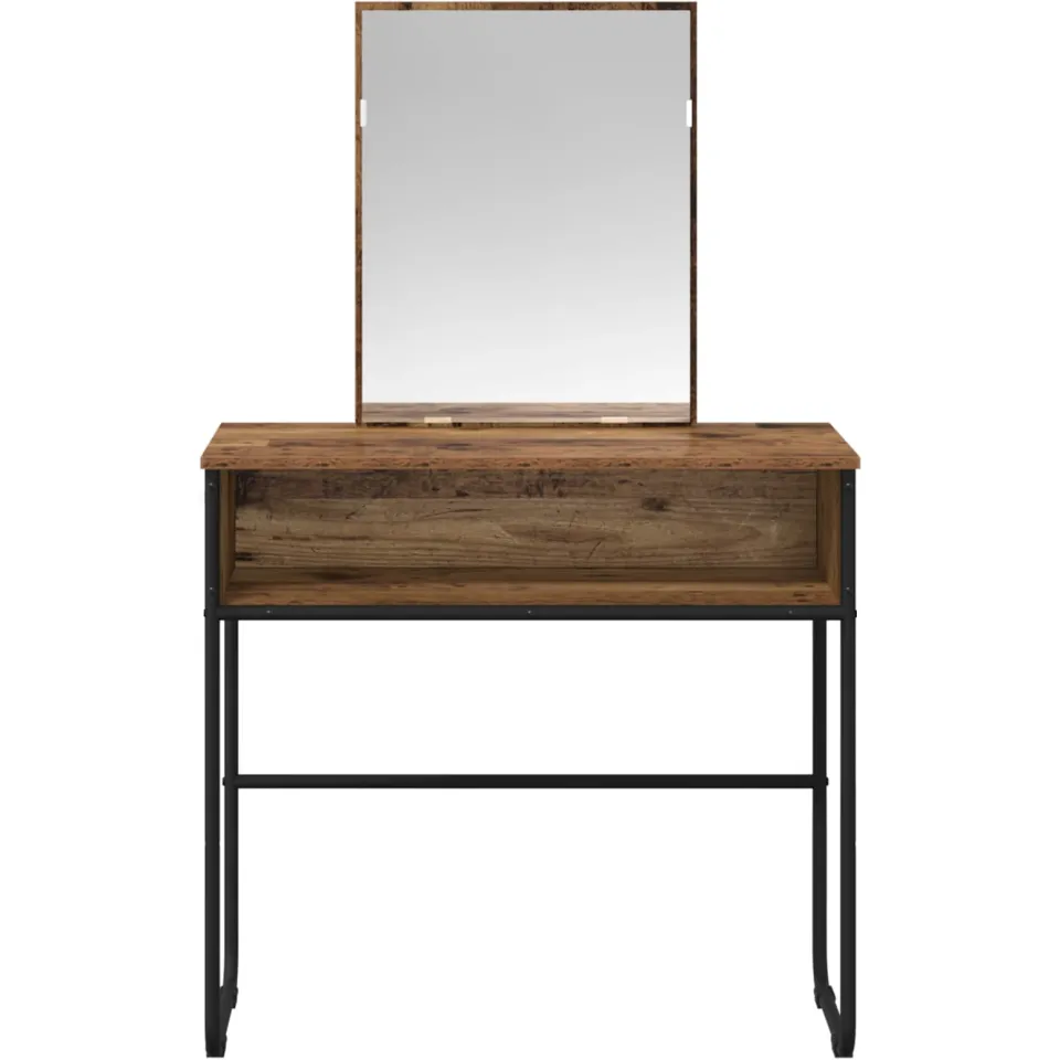 vidaXL Plafondtafel met plank Oud hout 81 x 40 x 131 cm Bewerkt hout bruin, foto 3