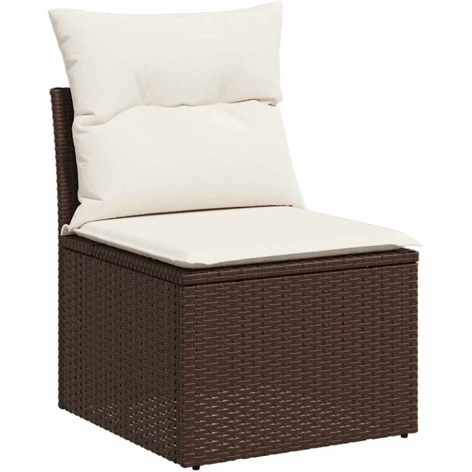 vidaXL Tuin Sofa Set 7 st Bruin Poly riet