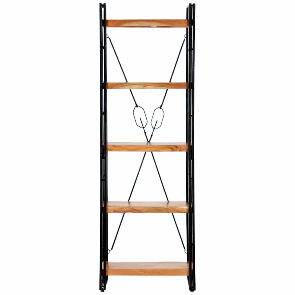 vidaXL Boekenkast met 5 schappen 60x30x180 cm massief acaciahout bruin, foto 2