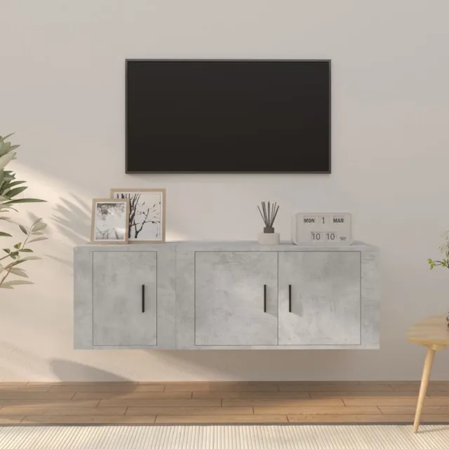 vidaXL 2-delige Tv-meubelset bewerkt hout betongrijs grijs, foto 2