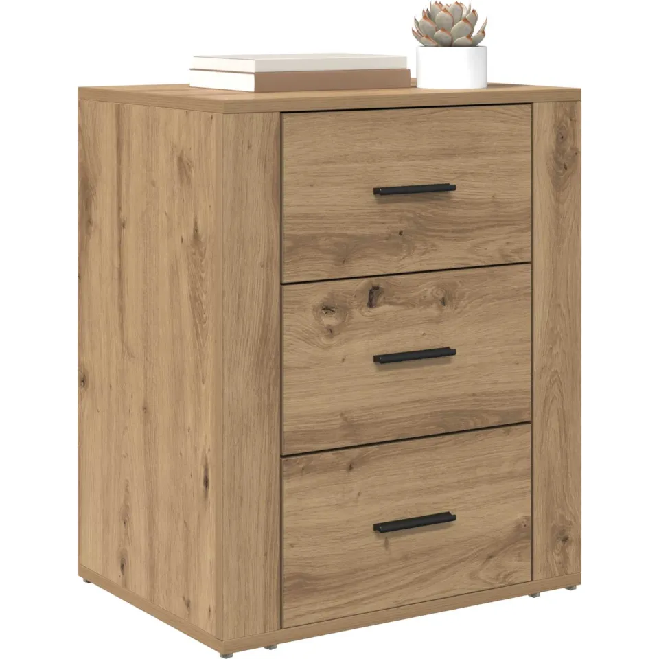 vidaXL Nachtkastje Artisan Eiken 35 x 50 x 60 cm Bewerkt hout Bruin