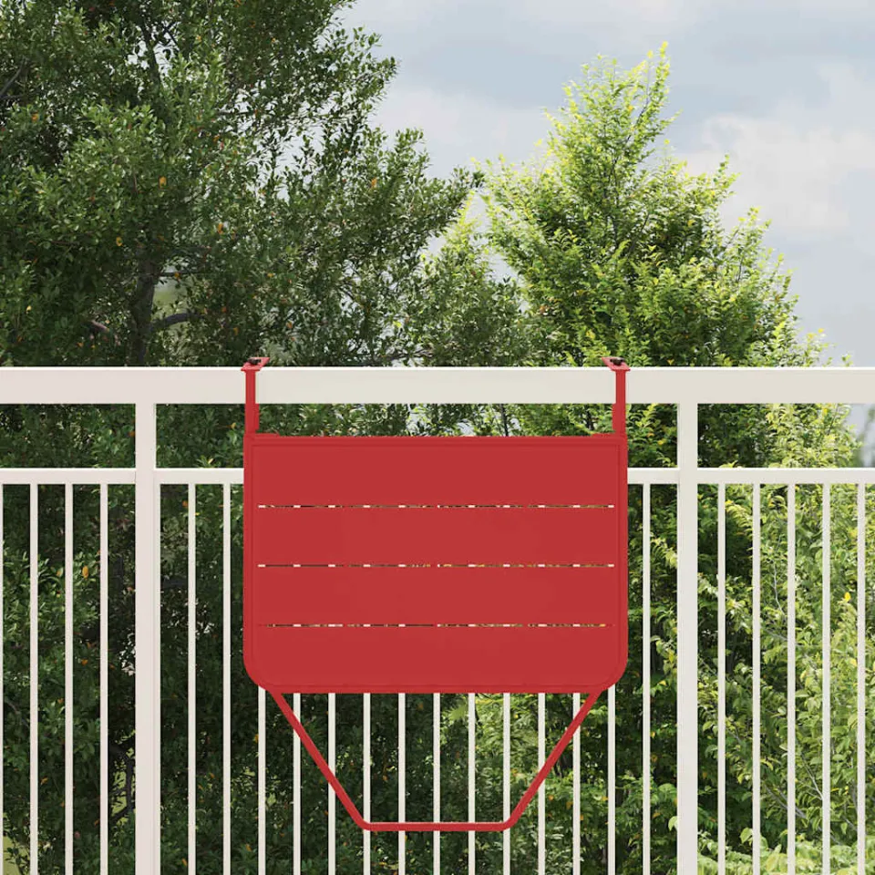 vidaXL Hangende Balkon Tafel Rood 60 x 39 x 65 cm Staal, foto 3