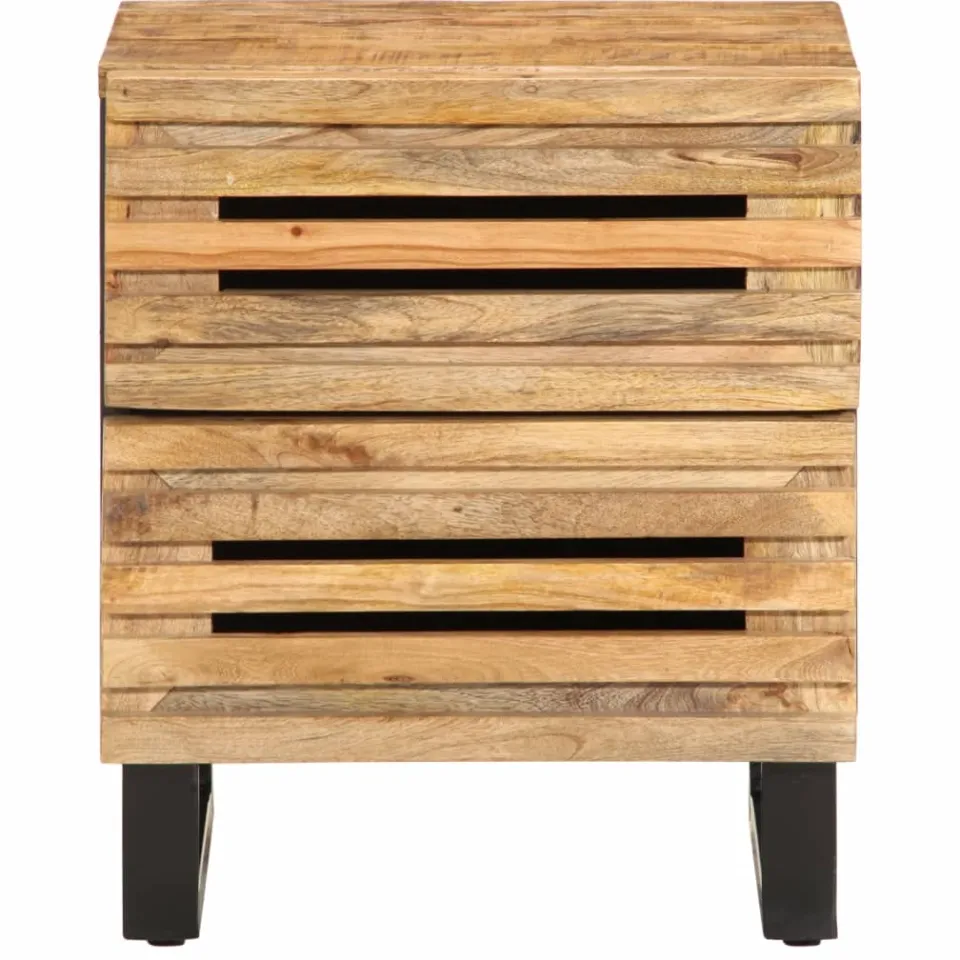 vidaXL Nachtkastje 40x34x46 cm massief ruw mangohout Bruin