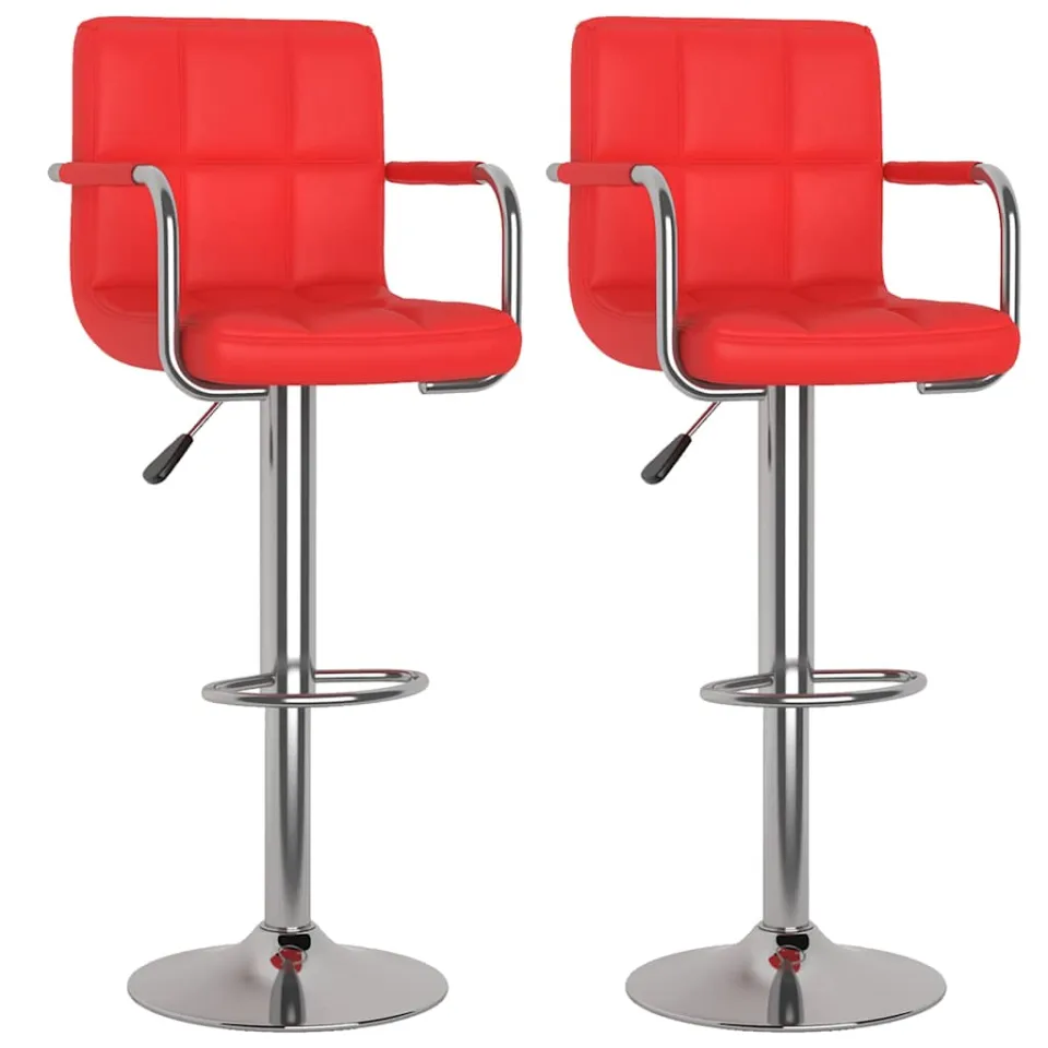 vidaXL Barstoelen 2 st kunstleer rood, foto 3