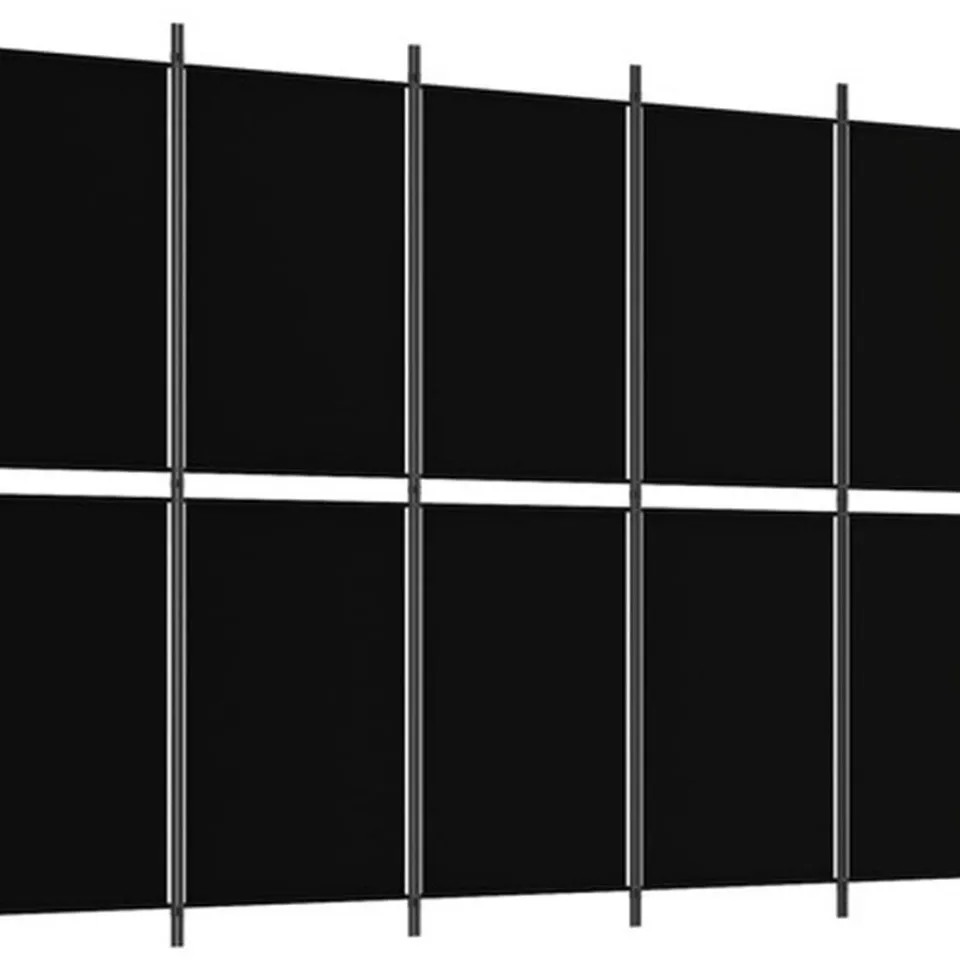 vidaXL Kamerscherm met 5 panelen 250x180 cm stof zwart, foto 3