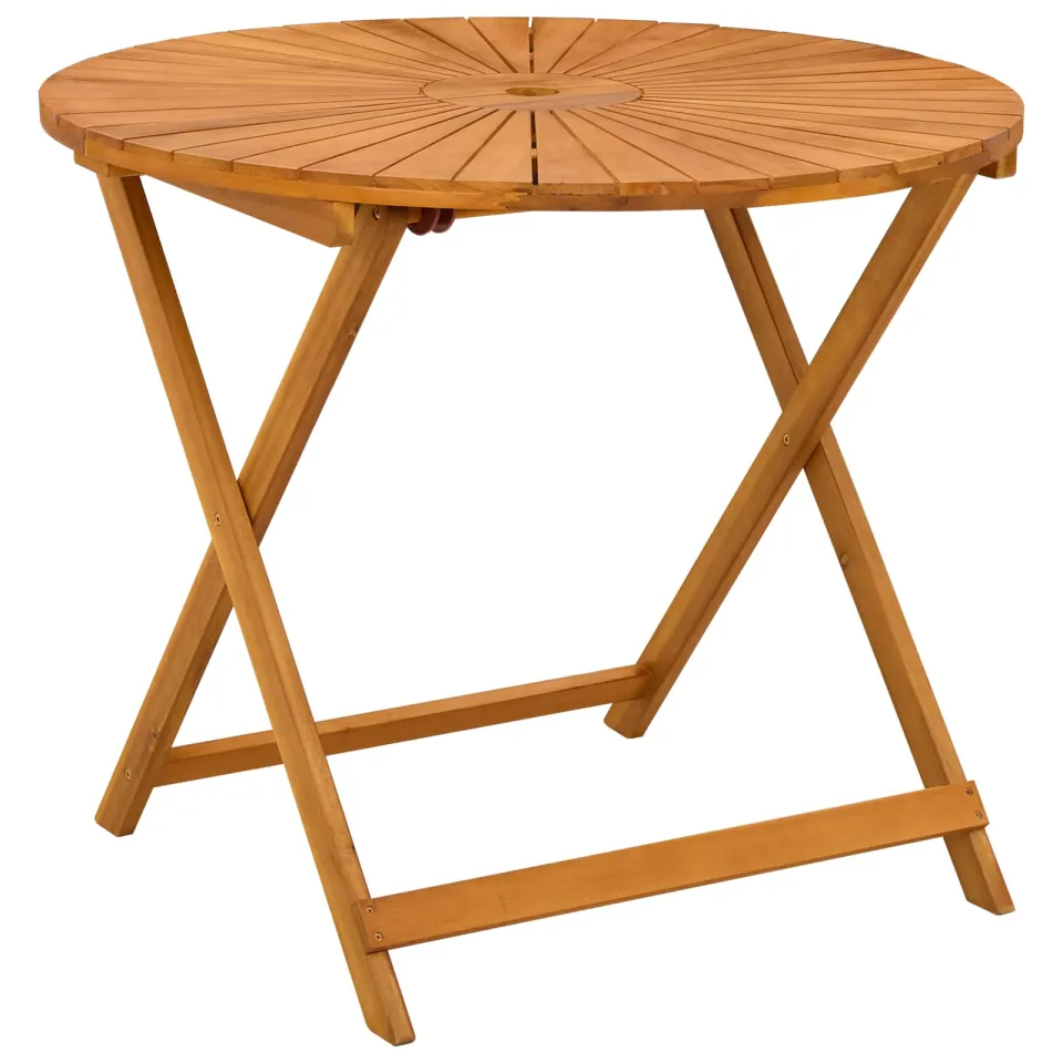 vidaXL Inklapbare tuintafel Naturel Ø90 x 75 cm Massief Acaciahout, foto 3