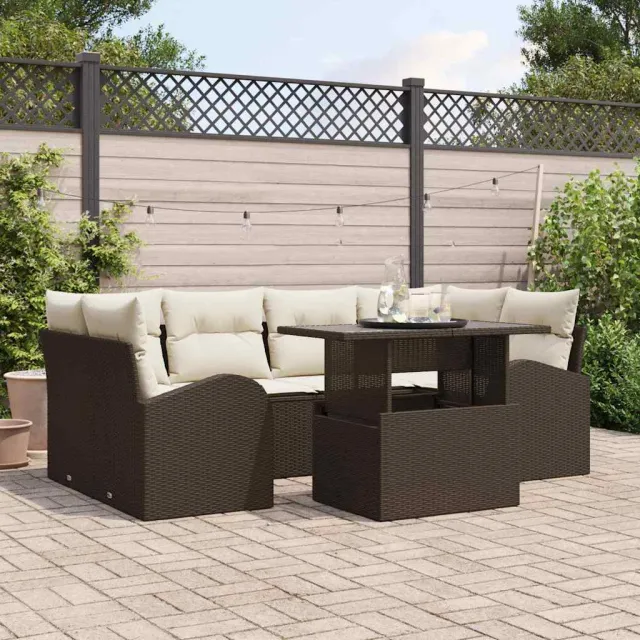 vidaXL Tuin Sofa Set 7 st Bruin poly rattan, foto 2