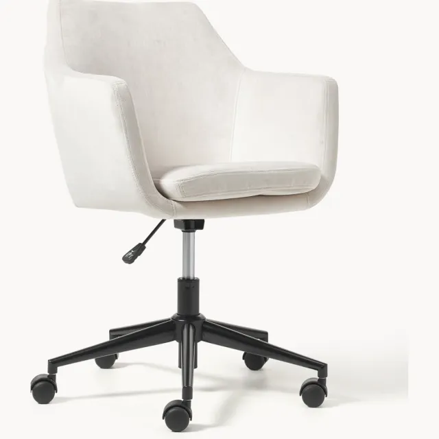 AC Design Fluwelen bureaustoel Nora, in hoogte verstelbaar beige