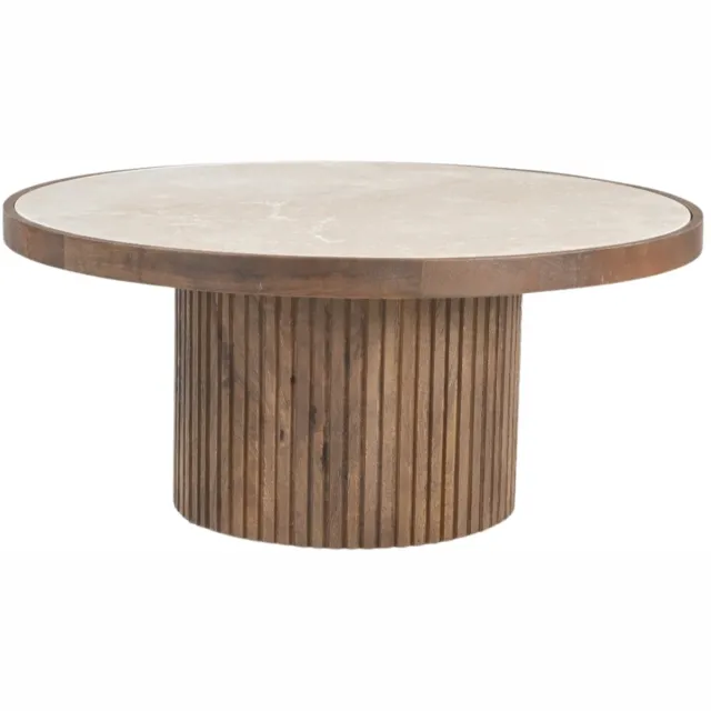 DÉJA Living Salontafel Tervo - Donkerbruin Marmer - Ø80cm