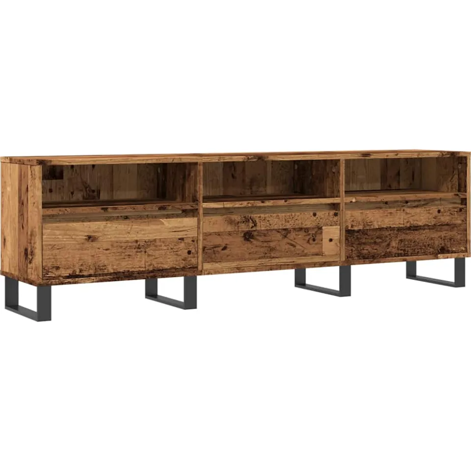 vidaXL Tv-meubel 150x30x44,5 cm bewerkt hout oud houtkleurig bruin, foto 3