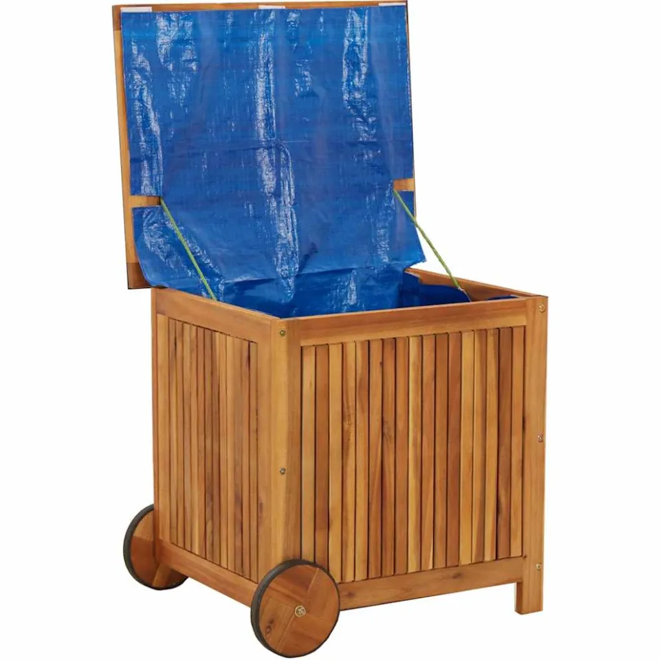 vidaXL Tuinbox met wieltjes 60x50x58 cm massief acaciahout Bruin