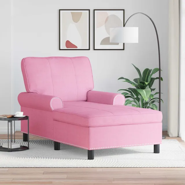 vidaXL Chaise Lounge Roze Stof 91 x 157 x 91 cm, foto 2