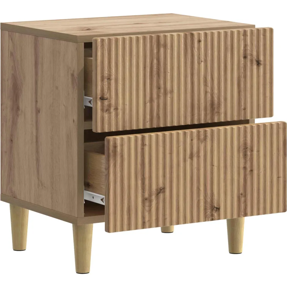 vidaXL Nachtkastje Artisanaal eiken 43 x 34,5 x 48 cm Bewerkt hout, foto 3