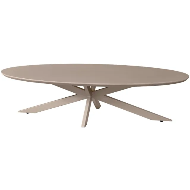 DÉJA Living Salontafel Gimo - Ovaal - Taupe - 140x60 cm - HPL Tafelblad