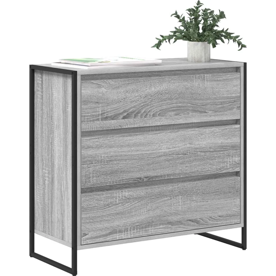 vidaXL Dressoir Grijs Sonoma 79 x 36 x 75.5 cm Bewerkt hout
