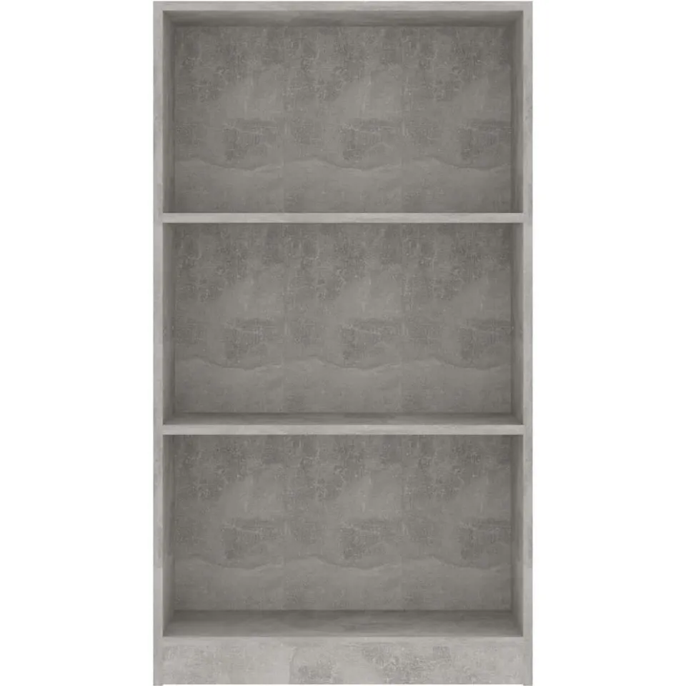 vidaXL Boekenkast met 3 schappen 60x24x109 cm bewerkt hout betongrijs grijs, foto 3