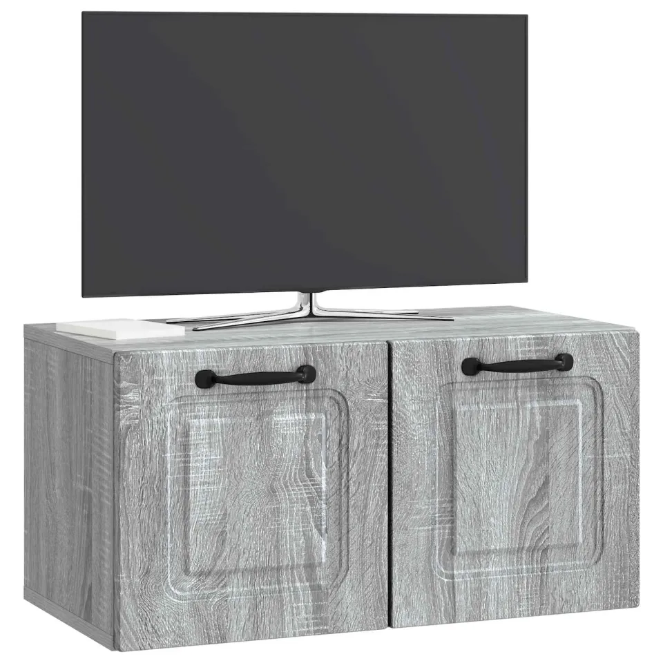 vidaXL Wandbeugel TV-kast Grijs sonoma 59,5 x 31 x 30 cm Bewerkt hout, foto 3