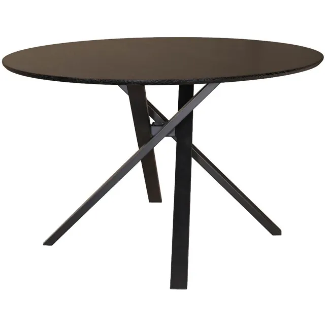 Lizzely Garden & Living Eettafel rond Ronsi Antoinette zwart 120cm ronde tafel MDF eetkamertafel