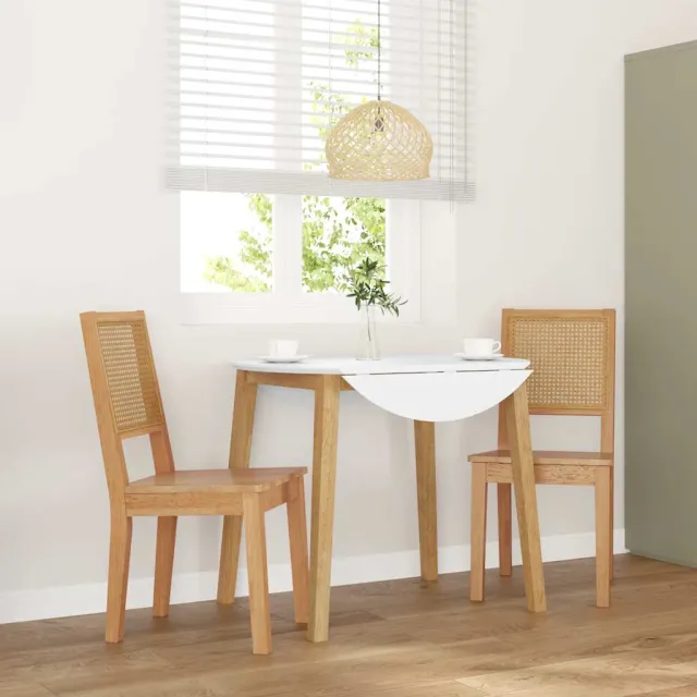 vidaXL Eetkamerstoelen 2 st massief hout rubber bruin, foto 2