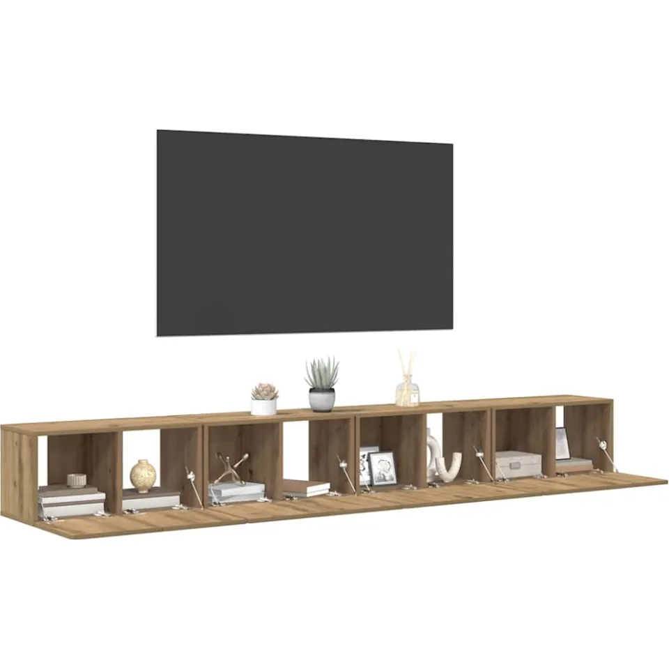 vidaXL Tv-meubelset 4 st 60 x 30 x 30 cm Artisan Eiken Bruin