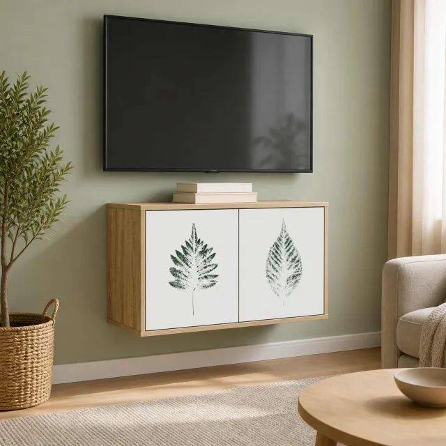 vidaXL Wandgemonteerd tv-meubel HANAU 69 x 33 x 40 cm Sonoma Eiken