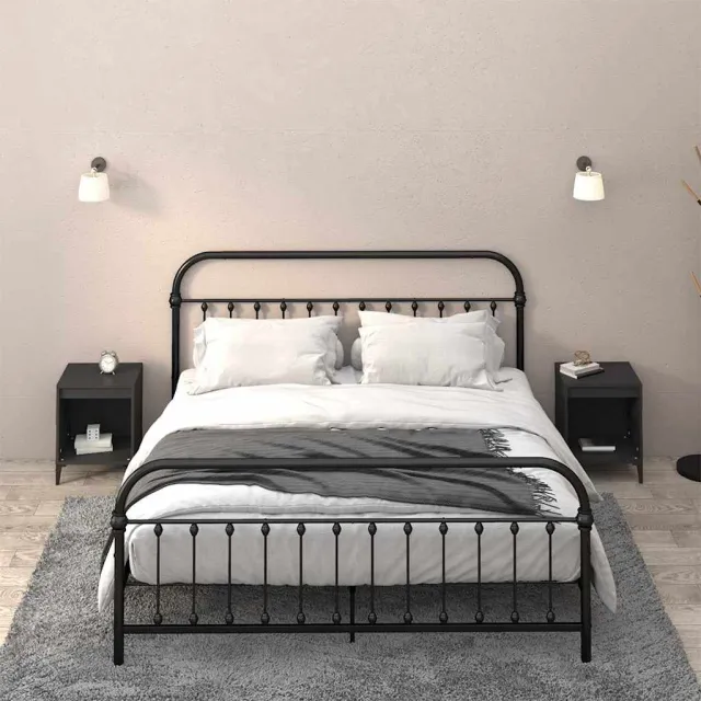 vidaXL Nachtkastjes 2 st 40x35x50 cm zwart, foto 2