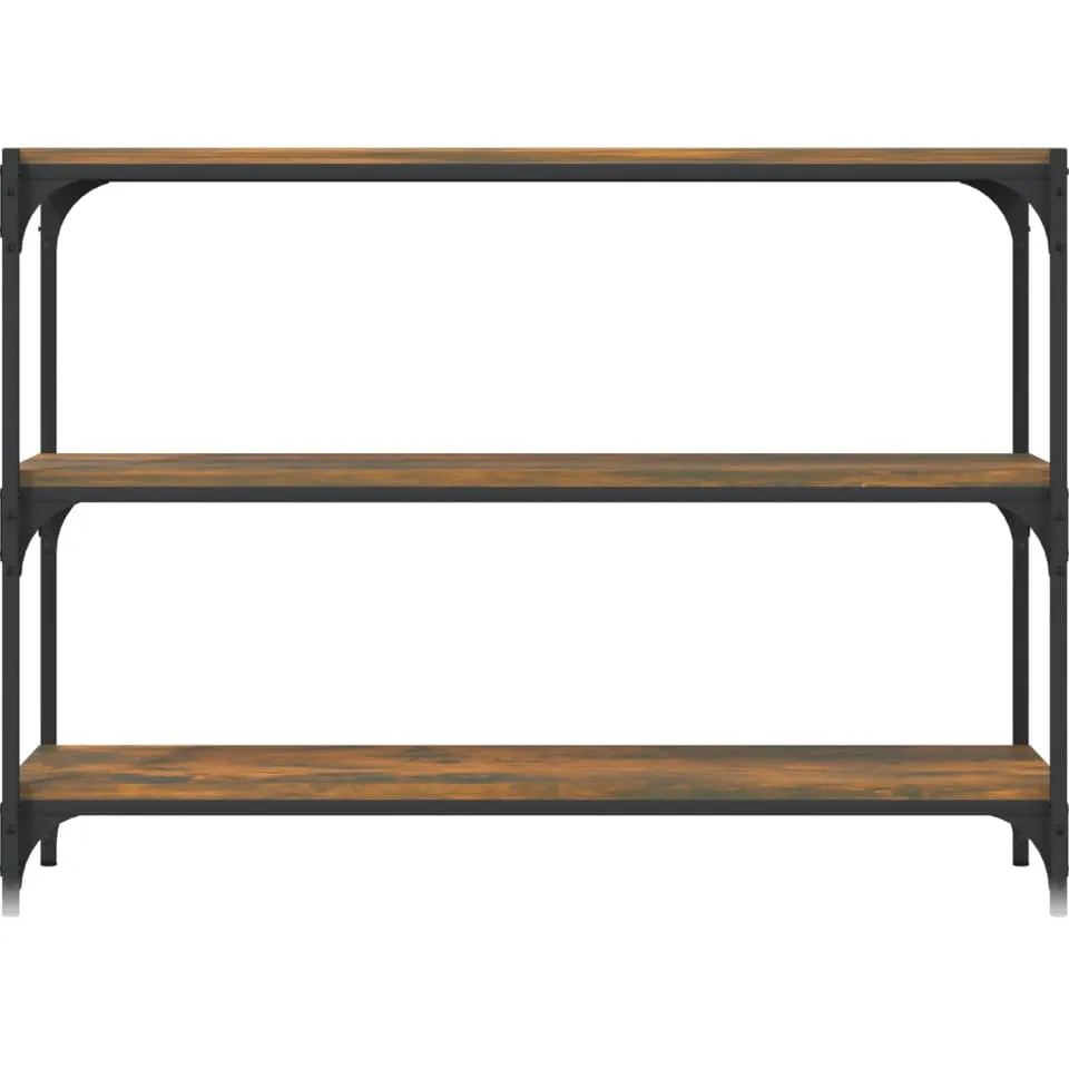 vidaXL Boekenkast 100x33x70,5 cm bewerkt hout en staal gerookt eiken, foto 4