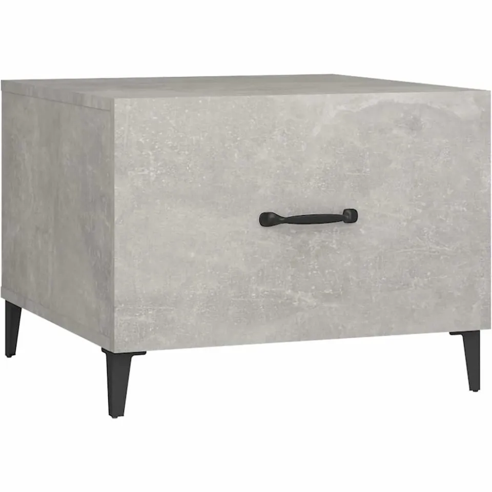 vidaXL Salontafel met metalen poten 50x50x40 cm betongrijs