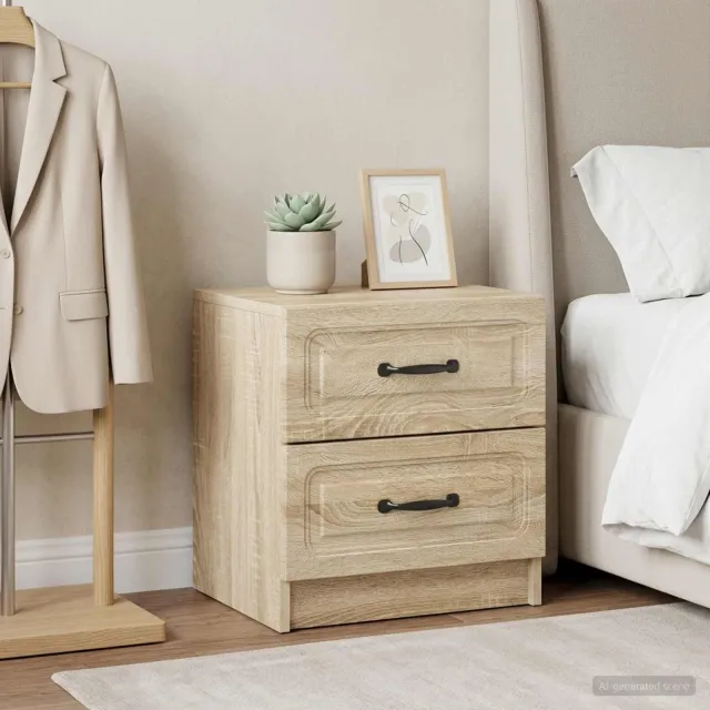 vidaXL Nachtkastje 2 st Sonoma Eiken 43 x 34,5 x 44,5 cm Bewerkt hout, foto 2