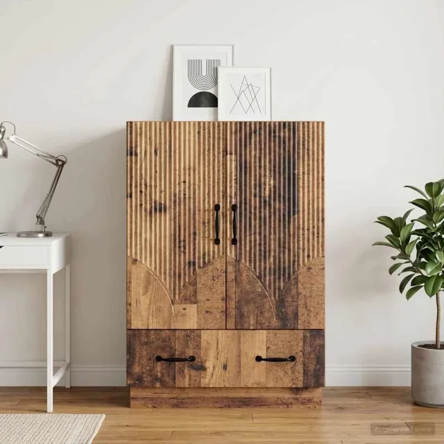 vidaXL Dressoir met lade Oud hout 66 x 34,5 x 92 cm Bewerkt hout Bruin