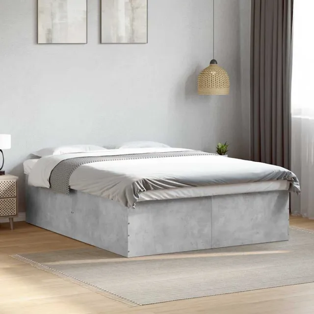 vidaXL Bedframe bewerkt hout betongrijs 150x200 cm grijs