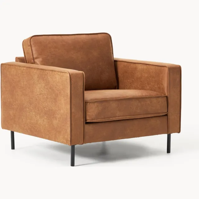 Westwing Collection Leren fauteuil Hunter Bruin