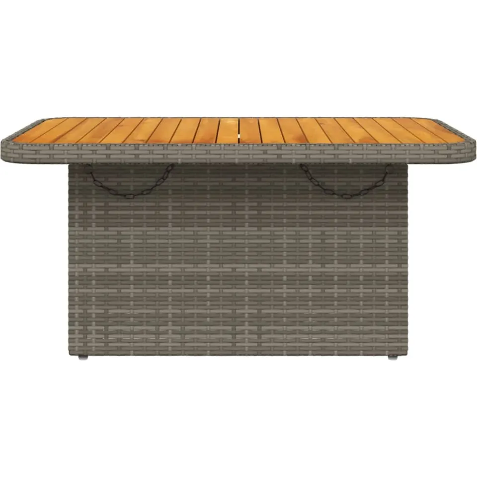 vidaXL Tuintafel 90x55x71 cm poly rattan en acaciahout grijs, foto 4