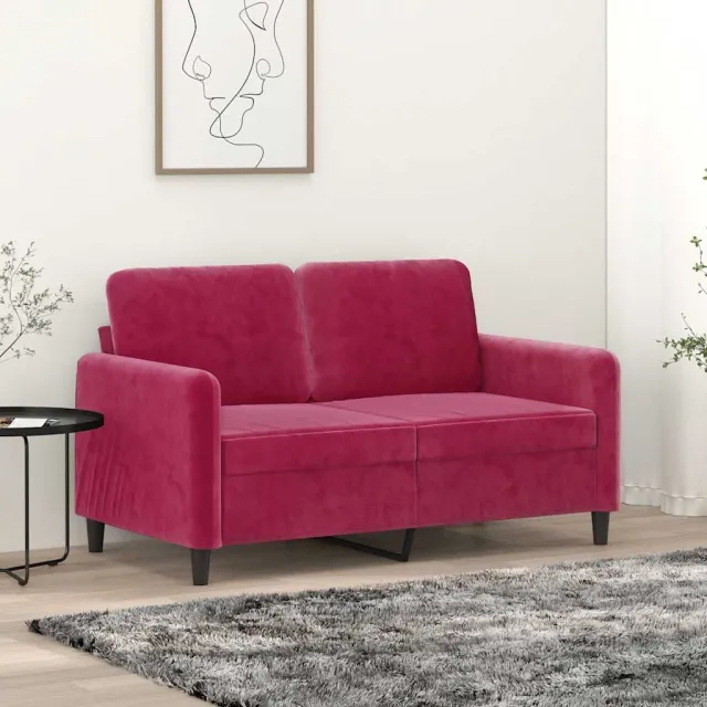 vidaXL Tweezitsbank 120 cm fluweel wijnrood