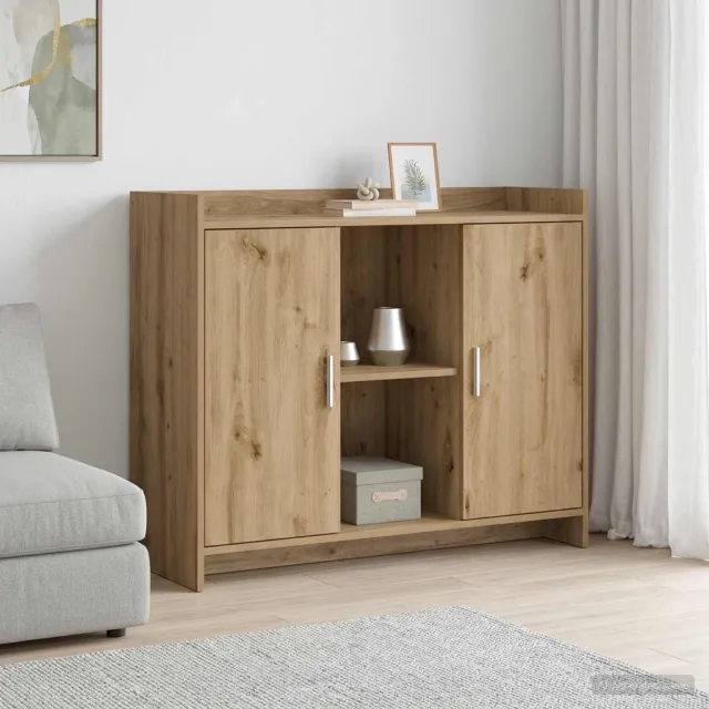 vidaXL Dressoir Artisan Oak 98,5 x 33 x 80 cm Bewerkt hout Bruin