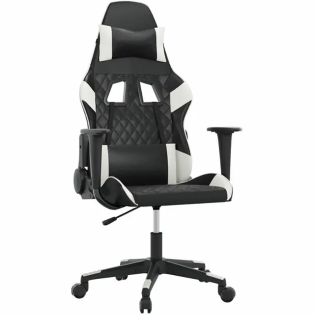 vidaXL Gamestoel - kunstleer - zwart - en - wit zwart en wit
