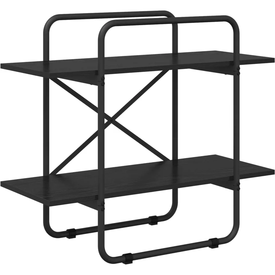 vidaXL Boekenrek 2-laags 60 x 35 x 70 cm PB Zwart eiken, foto 3