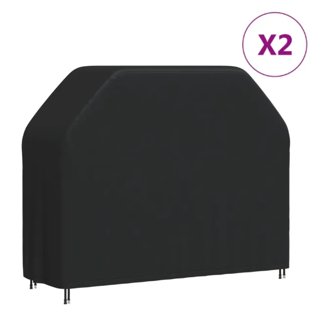 vidaXL Barbecuehoezen 2 st 162x61x122 cm 420D oxford stof Zwart