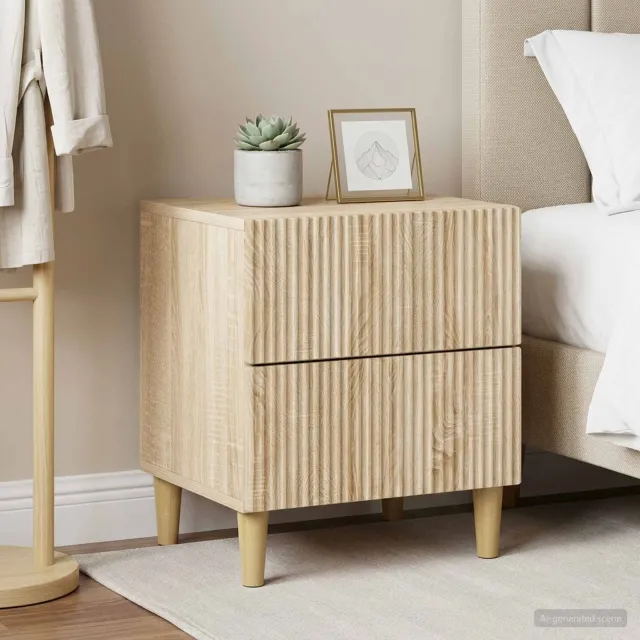 vidaXL Nachtkastje 2 st Sonoma Eiken 43 x 34,5 x 48 cm Bewerkt hout, foto 2