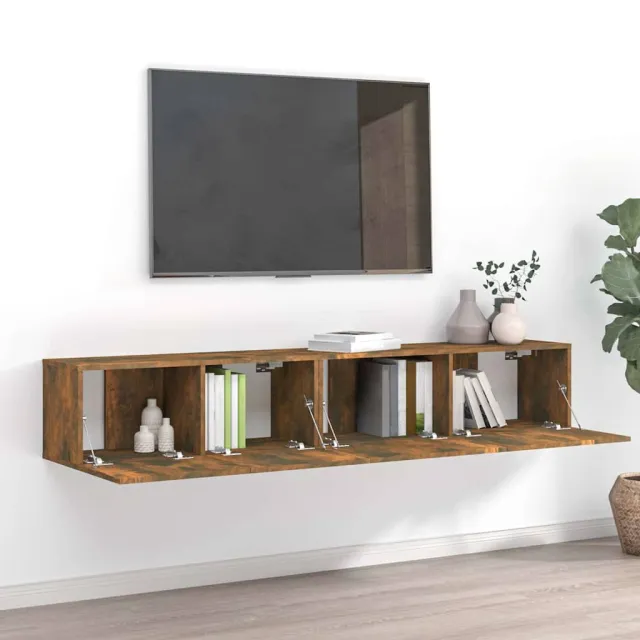 vidaXL 2-delige Tv-meubelset bewerkt hout gerookt eikenkleurig, foto 2
